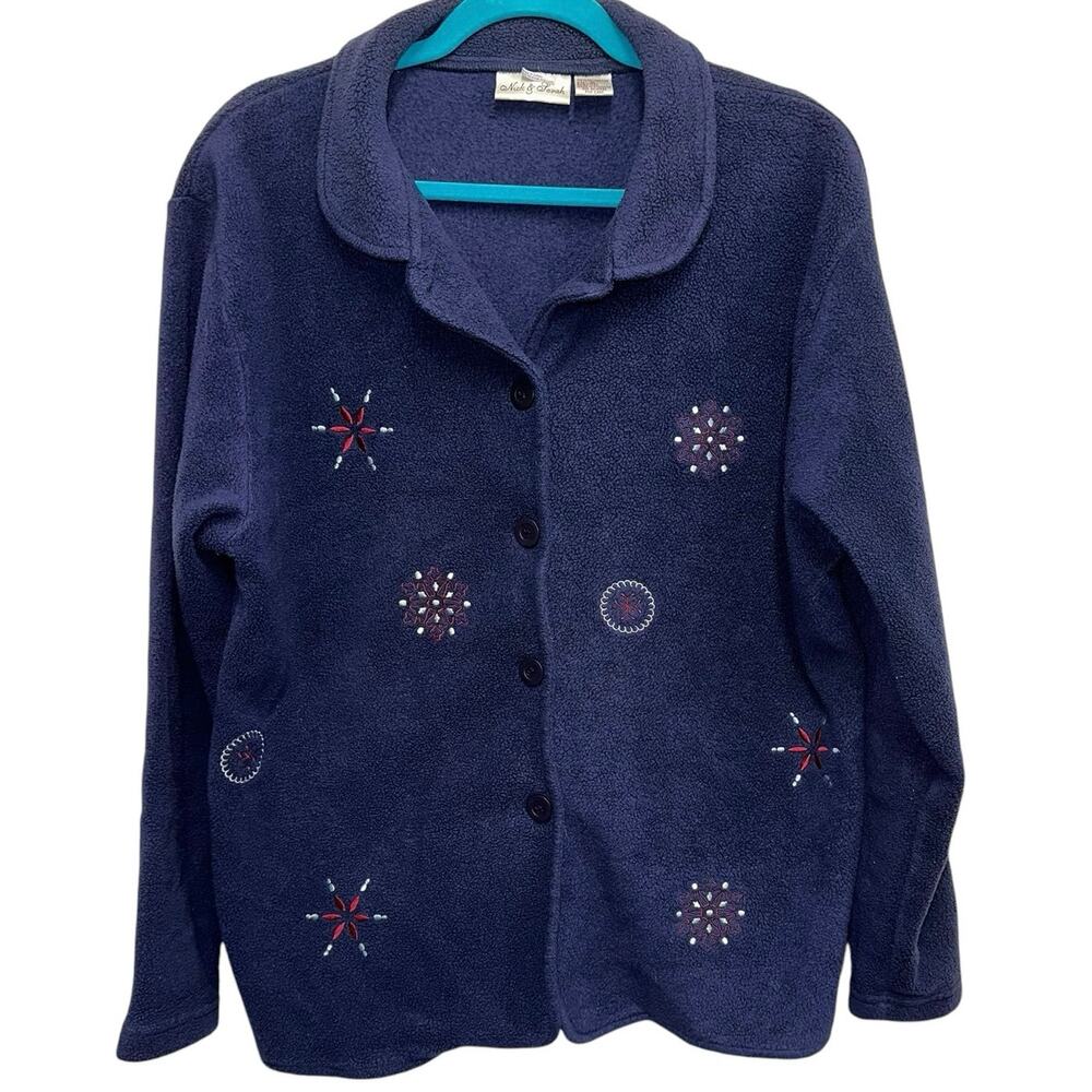 Nick & Sarah Blue Fleece Button Up Sweater Jacket